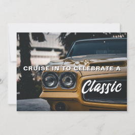 Bjud av klassisk muskelbil - födelsedag inbjudningar