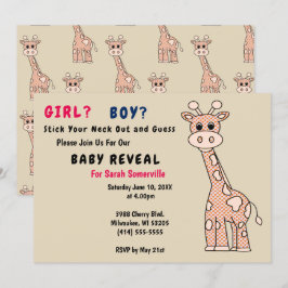 Bjud av rekalvpartiet Girl eller Boy Giraffe Baby Inbjudningar