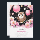 Bjud av uggla Kids Girl Birthday-inbjudan Inbjudningar<br><div class="desc">Förbered dig på fågeln äventyr som aldrig förr med vår inbjudan till Uggla Barns födelsedag. Den här fängslande designen visar en vidsynt uggla mitt i visuella detaljer, och lovar en dag fylld av upphetsning, äventyr och firande. Bild gladde sig åt att unga ansikte fick denna unika inbjudan och transporterade dem...</div>