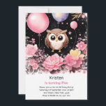 Bjud av uggla Kids Girl Birthday-inbjudan Inbjudningar<br><div class="desc">Förbered dig för ett fågelområde äventyr som inget annat med vår inbjudan till Uggla Barns födelsedag! Den här fängslande designen visar en vidsynt uggla mitt i visuella detaljer, och lovar en dag fylld av upphetsning, äventyr och firande. Föreställ er glädjen över ansikte när de får denna unika inbjudan och transporterar...</div>