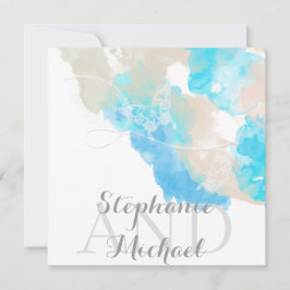 Bjud av vattenfärgsfjäril, havsbottenbröllop inbjudningar