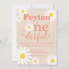 Bjud Boho-Daisyns första födelsedag Inbjudningar