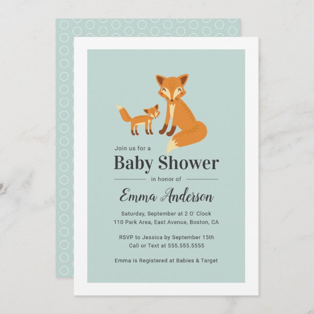 Bjud för spädbarn i matvraket - pojk inbjudningar (Fram/baksida)