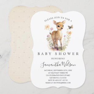 Bjud för Vår-babyskor för Woodland Baby Fawn Inbjudningar