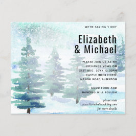 Bjud för Vinterfärgstöksbröllop med vågrät färg i