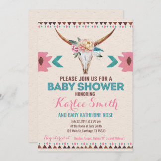 Bjud från Tribal Boho Blommigt Baby Shower-inbjuda Inbjudningar