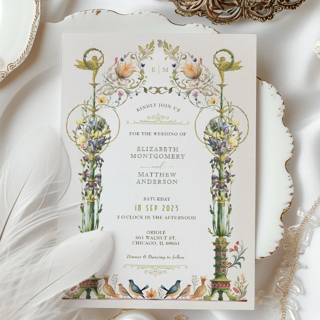 Bjud från Victorian Botanical Garden Wedding Inbjudningar (Skapare uppladdad)