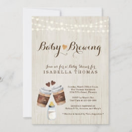 Bjud i Baby Brewing Tea Party Baby Shower Inbjudningar