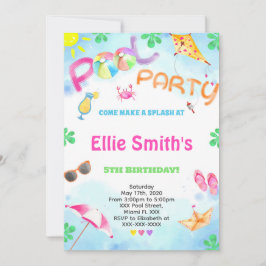 Bjud i Bassäng på födelsedagen Inbjudningar