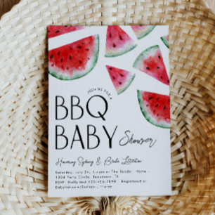 Bjud i Bebisdusch i Watermelon Baby Q Inbjudningar