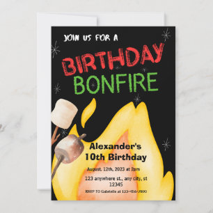 Bjud i Black Backyard Birthday Bonfire Inbjudningar