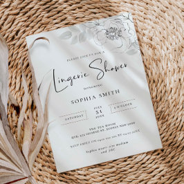Bjud i botaniskt Illustration Lingerie Shower Inbjudningar