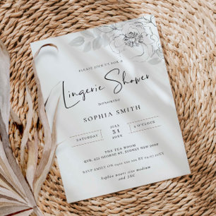 Bjud i botaniskt Illustration Lingerie Shower Inbjudningar