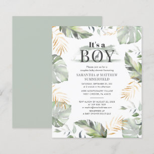 Bjud i botaniskt jungle Animal Boy Baby Shower