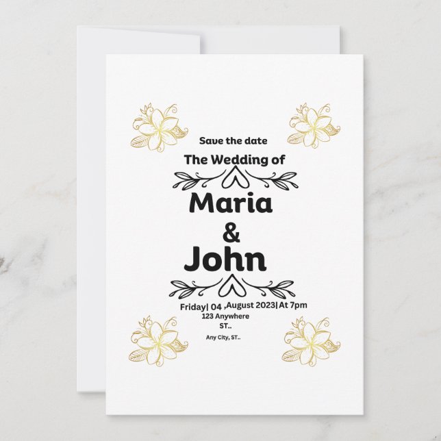 "Bjud i Bröllop på årsdagen" Inbjudningar (Framsida)