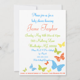 Bjud i Butterfly Kisses Baby Shower-inbjudningar Inbjudningar