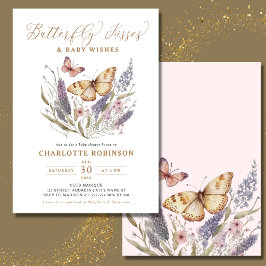 Bjud i Butterfly Kisses Girl Baby Shower-inbjudan Inbjudningar