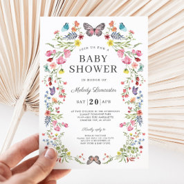 Bjud i Butterfly Wildbloms babykläder Inbjudningar