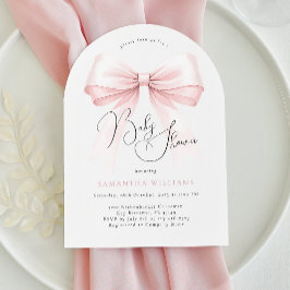 Bjud i Coquette Rosa Bow Arch Baby Shower-inbjudan Inbjudningar