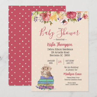 Bjud i Cute Brown Uggla Baby Shower-inbjudan Inbjudningar