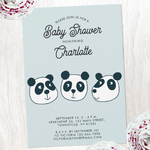 Bjud i Cute Giant Panda Bear Baby Shower-inbjudan Inbjudningar