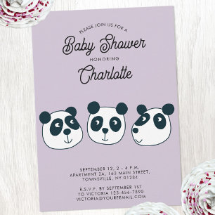 Bjud i Cute Giant Panda Bear Baby Shower-inbjudan Inbjudningar