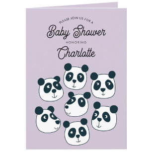 Bjud i Cute Giant Panda Bear Baby Shower-inbjudan Tack Kort