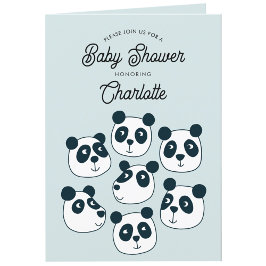 Bjud i Cute Giant Panda Bear Baby Shower-inbjudan Tack Kort