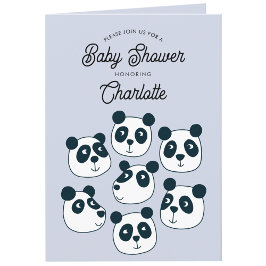 Bjud i Cute Giant Panda Bear Baby Shower-inbjudan Tack Kort