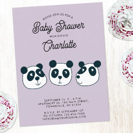 Bjud i Cute Giant Panda Bear Baby Shower-inbjudan Vykort