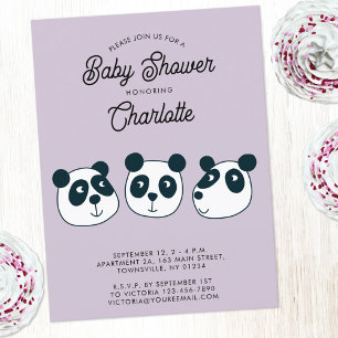 Bjud i Cute Giant Panda Bear Baby Shower-inbjudan Vykort