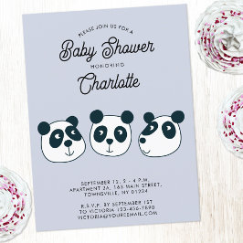 Bjud i Cute Giant Panda Bear Baby Shower-inbjudan Vykort