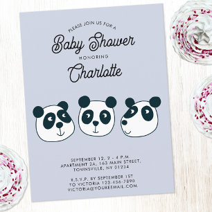 Bjud i Cute Giant Panda Bear Baby Shower-inbjudan Vykort