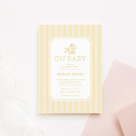 Bjud i Cute Preppy Barnvagn Baby Shower-inbjudan f Inbjudningar