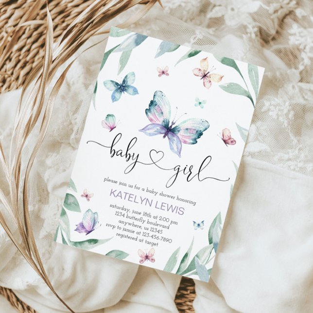 Bjud i fjäril för en flicka inbjudningar (Skapare uppladdad)