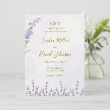 Bjud i Lavender Watercolor Wedding