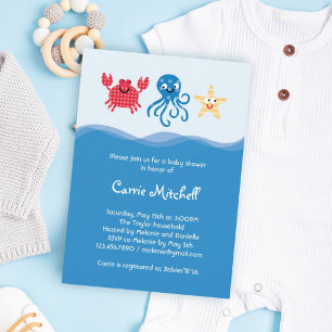Bjud i Sea Creatures Baby Shower Inbjudningar