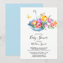 Bjud i Springtime Tulips Babyl Shower-inbjudan