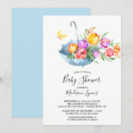 Bjud i Springtime Tulips Babyl Shower-inbjudan Inbjudningar