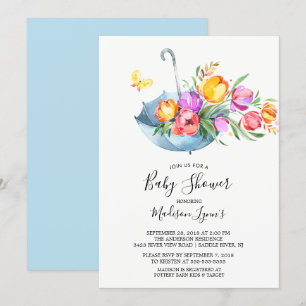 Bjud i Springtime Tulips Babyl Shower-inbjudan Inbjudningar