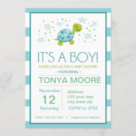 Bjud i Star Rand Turtle Baby Shower Inbjudningar