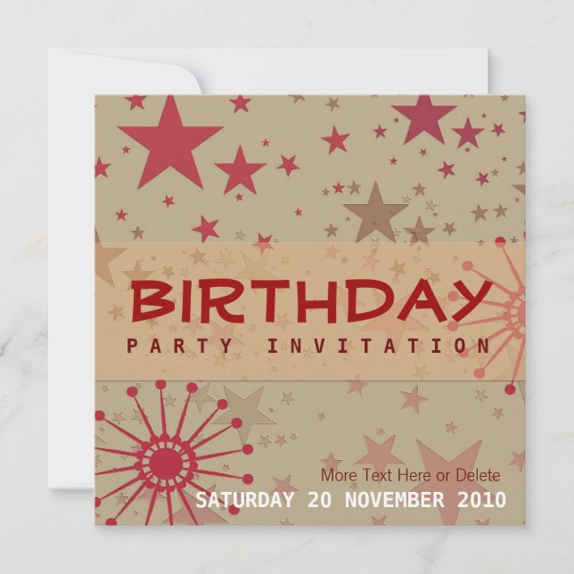 Bjud i Star Spacey Party på födelsedagen Inbjudningar (Framsida)