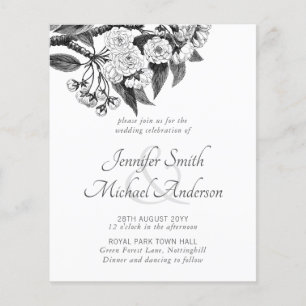 Bjud i vintage med botaniskt blommor med linart br