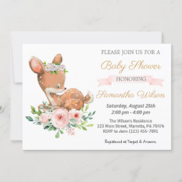Bjud i Woodland Baby Fawn Baby Shower Inbjudningar