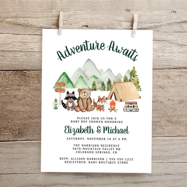 Bjud i Woodland Camping Par Baby Shower (Skapare uppladdad)