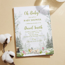 Bjud i Woodland Fox Baby Shower - Forest Them Inbjudningar