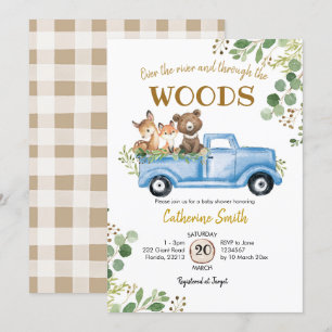 Bjud i Woodland Lastbil Baby Shower Inbjudningar
