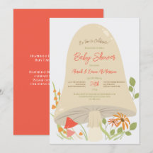 Bjud i Woodland Mushroom Baby Shower-inbjudningar