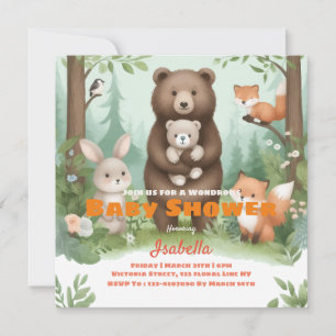 Bjud i Woodland Stollig Baby Shower Inbjudningar