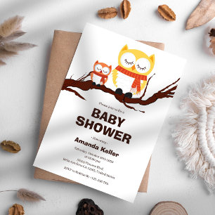 Bjud i Woodland Uggla Baby Shower Inbjudningar